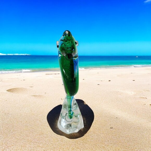Dynasty Gallery Seahorse Figurine Blown Art Glass Blue Green Seaside Decor 5.75" - Picture 10 of 10